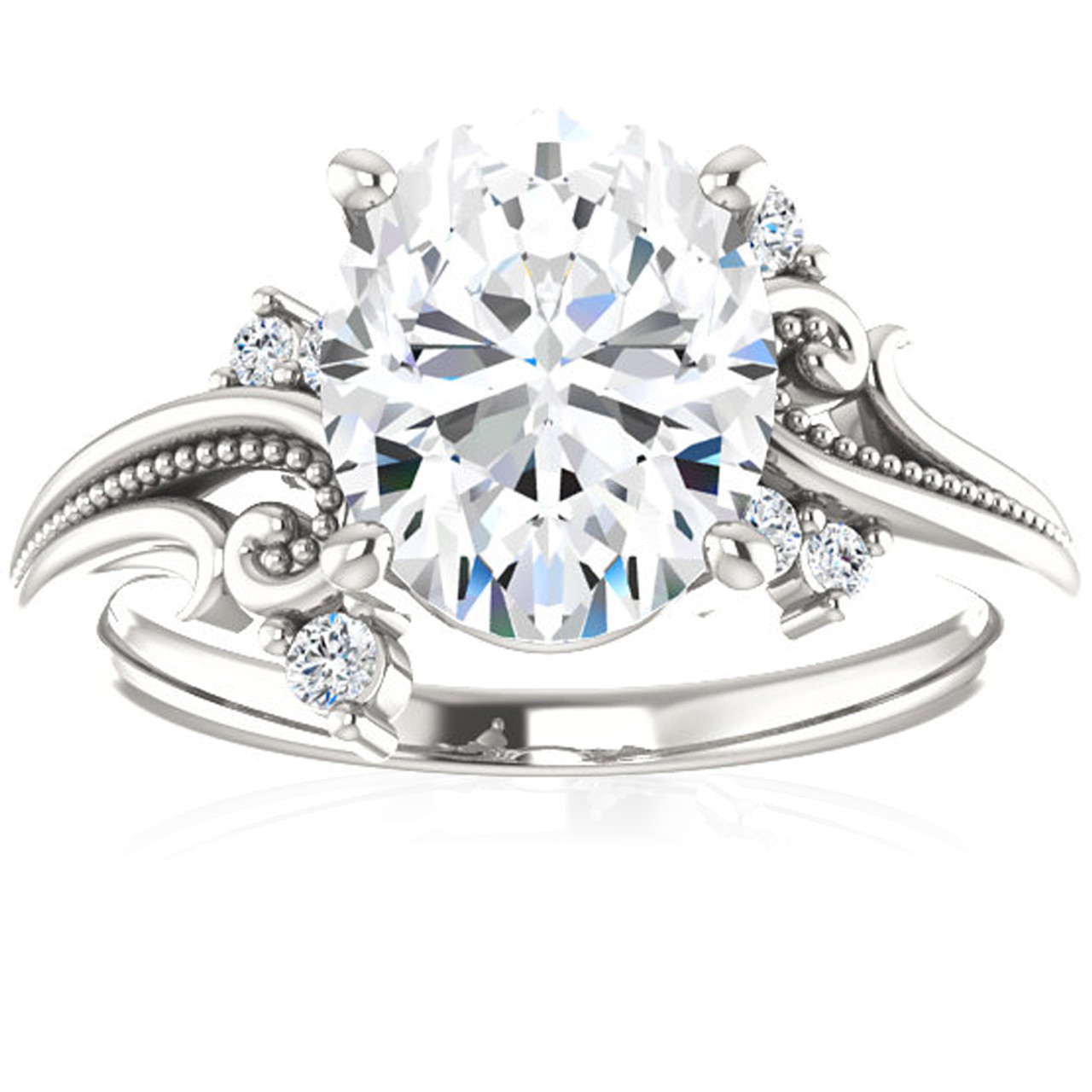 Lab created moissanite engagement on sale rings