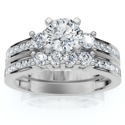 1Ct Diamond Engagement Matching Wedding Ring Set 10k Gold Lab Grown