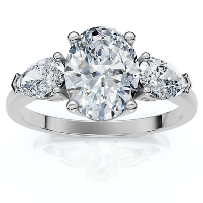 1 1/2Ct Oval Michelle Diamond Engagement Ring 14k Gold or Platinum Lab Grown