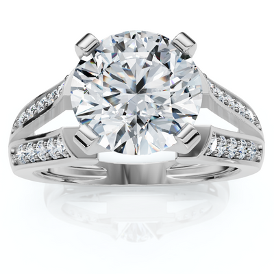 Certified 2 1/5Ct Alexa Diamond Engagement Ring 14k Gold Lab Grown (2ct center)