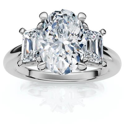 Certified 2 3/4Ct Jenn Oval Diamond Engagement Ring 14k Gold or Platinum Lab