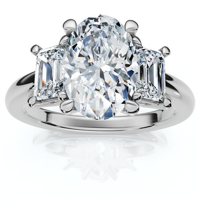 Certified 2 3/4Ct Jenn Oval Diamond Engagement Ring 14k Gold or Platinum Lab