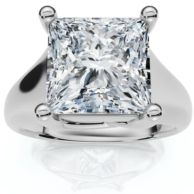 Certified 3Ct Celestia Princess Cut Diamond Engagement Ring 14k Gold Lab Grown