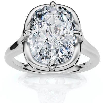 Certified 3Ct Sylva Elongated Cushion Diamond Engagement Ring 14k Gold Lab Grown