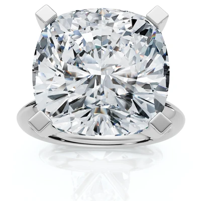 Certified 7Ct Cushion Diamond Engagement Ring 14k Gold Lab Grown