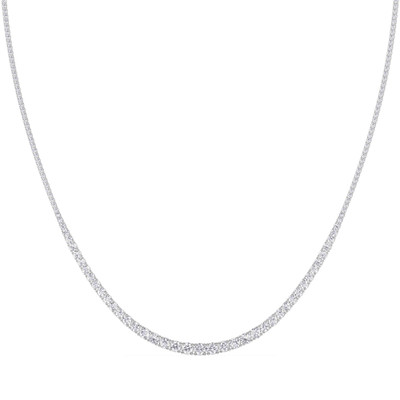 10Ct Graduated Diamond Tennis Necklace Lab Grown 14k Gold 18"