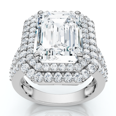 Certified 6Ct Aria Emerald Diamond Engagement Ring 14k Gold/Platinum Lab Grown