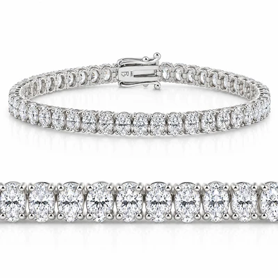 10Ct Oval Diamond Tennis Bracelet 14k Gold 7" Lab Grown