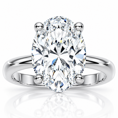 Certified 3.10Ct Oval Diamond Hidden Halo Engagement Ring 14k Gold Lab Grown
