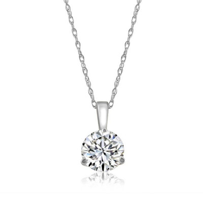 1/4 ct Solitaire Diamond Pendant available in 14K and Platinum
