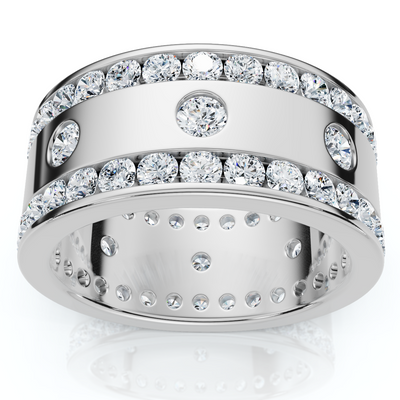 2 3/4Ct Men's Diamond Ring in 14k Gold Lab Grown