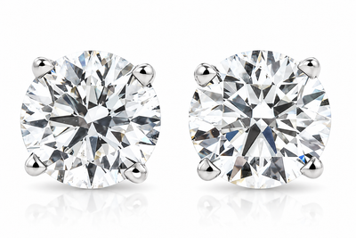 4 Ct T.W. Certified Diamond Screw Back Studs 14k White Gold Lab Grown