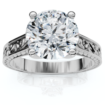 2 1/2ct Solitaire Certified Diamond Engagement Vintage Ring 14k Gold Lab Grown