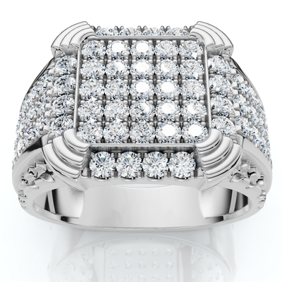 2Ct Men's Diamond Ring in 14k Gold Lab Grown