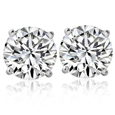 14k White or Yellow Gold 2 Ct T.W. Certified Natural Diamond Studs (I-J/I2-3)