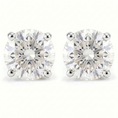 Round Four Prong Natural Diamond Studs 14k Gold