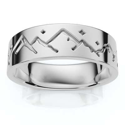 6mm 14k Yellow Gold Ring Nature Inspired Men's Wedding Band