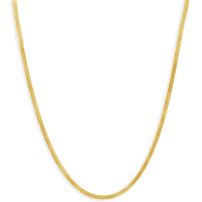 14k Yellow Gold 3.2MM Herringbone Necklace Women's 18" Chain