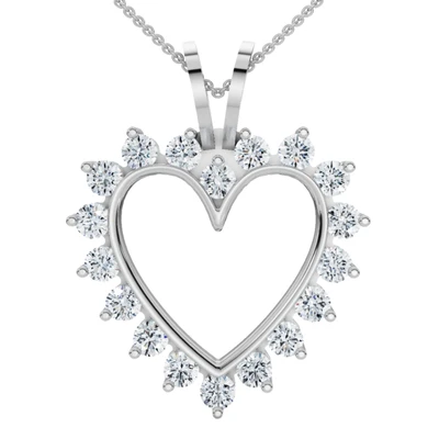 1/2Ct Diamond Heart Pendant Gold Necklace 18" Lab Grown