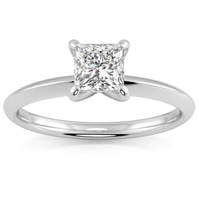 .20 - .75Ct Princess Cut Solitaire Diamond Engagement Ring 14k Gold Lab Grown