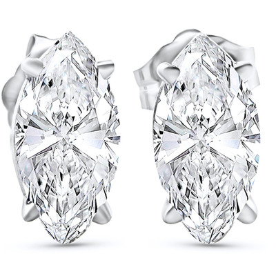 .50 - 4.00 Ct TW Marquise Diamond Studs in 14k Gold Lab Grown Earrings