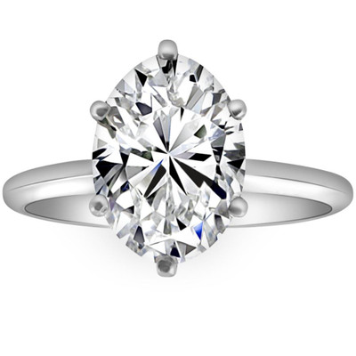 Certified 2.18CT Platinum Oval Diamond Engagement Ring Lab Grown
