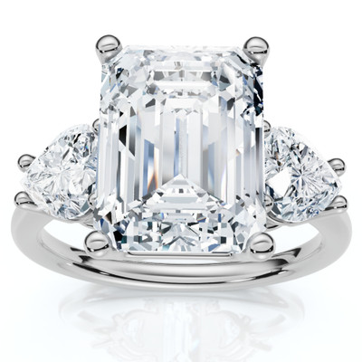 Certified 2.50 - 5.50Ct Emerald & Heart Shape Diamond Engagement Ring 14k Gold Lab Grown