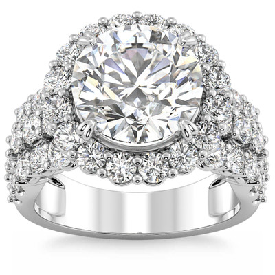 Certified 5Ct Diamond Multi Row Engagement Ring 14k Gold Lab Grown
