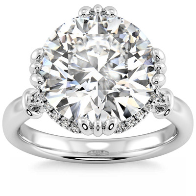 Certifed 5 1/2Ct Round Diamond Engagement Ring 14k Gold Lab Grown
