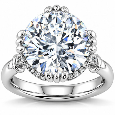 Certifed 5 1/2Ct Round Diamond Engagement Ring 14k Gold Lab Grown