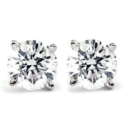 Certified 1.00Ct Natural Round Screw Back Diamond Studs 14k Gold