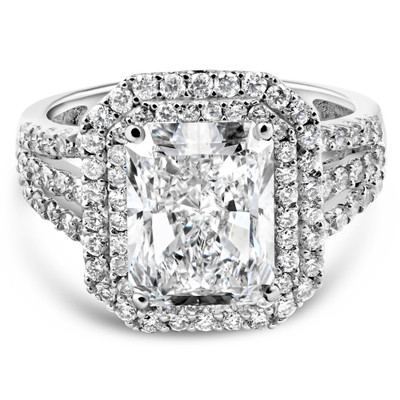 Certified 4 1/2Ct Radiant Cut Diamond Engagement Ring 14k Gold Lab Grown