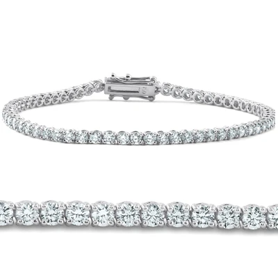 2-20Ct Diamond Tennis Bracelet 7" 14k Gold Lab Grown