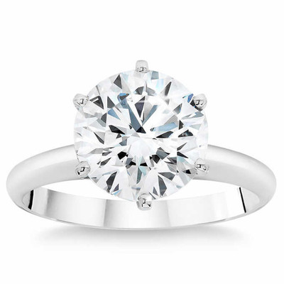 Certified 2-6Ct Diamond Solitaire Engagement Ring 14k Gold or Platinum Lab Grown