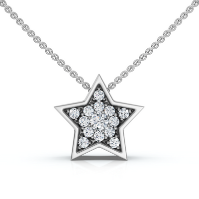 Dainty Diamond Star Pendant in 14k White, Yellow, or Rose Gold Necklace