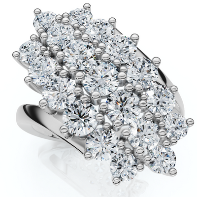 Astra 2Ct Diamond Cluster Cocktail Waterfall Women's Ring 10K Gold Lab Grown