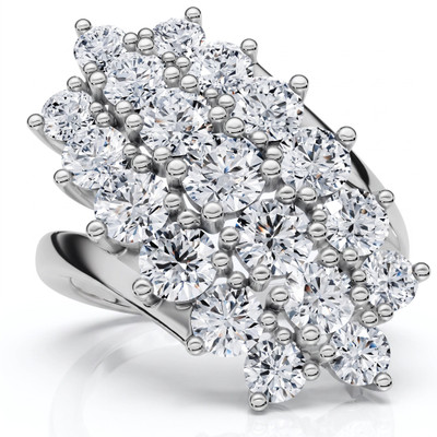 Astra 2Ct Diamond Cluster Cocktail Waterfall Women's Ring 10K Gold Lab Grown