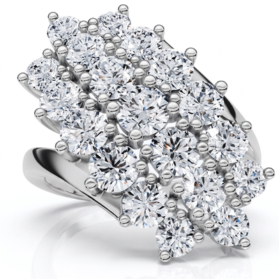 Astra 2Ct Diamond Cluster Cocktail Waterfall Women's Ring 10K Gold Lab Grown