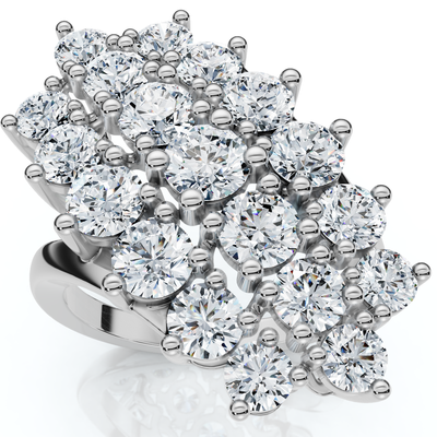 Astra 3Ct Diamond Cluster Cocktail Waterfall Ring Gold Lab Grown