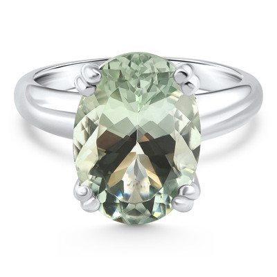 5Ct Green Amethyst Oval Ring 10k Gold