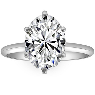 Certified 1-5Ct Oval Diamond Solitaire Engagement Ring Gold / Platinum Lab Grown
