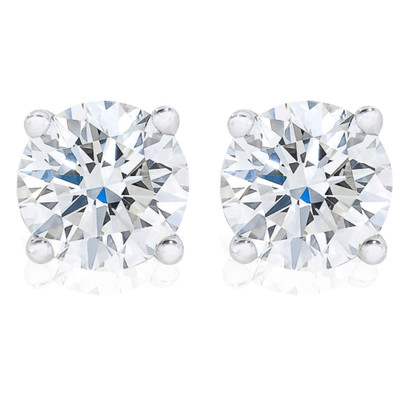 VS 2 1/3Ct Lab Grown Diamond Screwback Studs in White or Yellow Gold