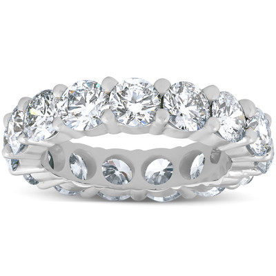 5 Ct Lab Grown Diamond Eternity Ring Womens Wedding Band 14K White Gold