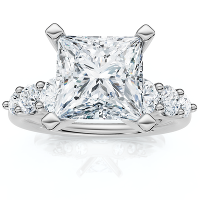 Certified Aurea 2 2/3Ct Princess Diamond Engagement Ring 14k Gold Lab Grown