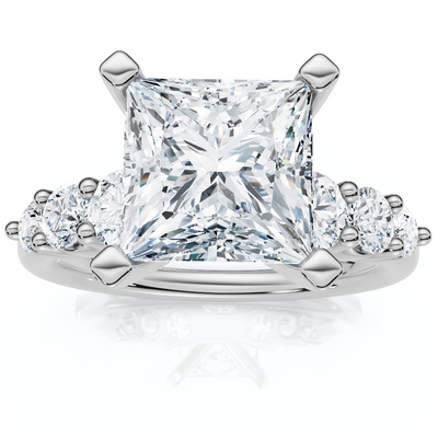Certified Aurea 2 2/3Ct Princess Diamond Engagement Ring 14k Gold Lab Grown
