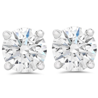 Certified 1/2Ct TW Natural Diamond Screw Back Studs Gold Earrings