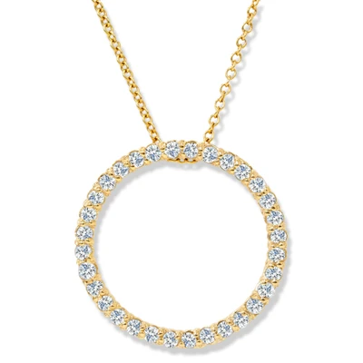 14K Yellow Gold 1/2ct Circle Of Life Lab Grown Diamond Pendant Necklace