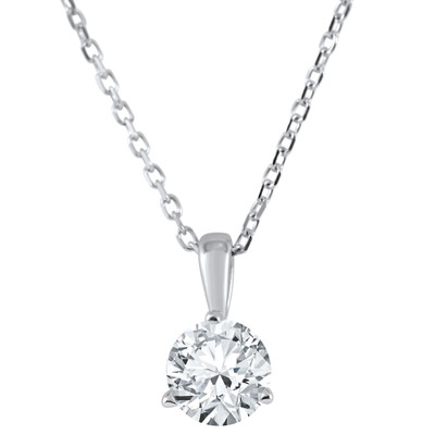1/3 ct Solitaire Lab Grown Diamond Pendant available in 14K and Platinum