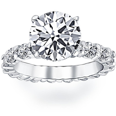 5 1/2Ct Diamond Eternity Engagement Ring 14k White Gold Lab Grown