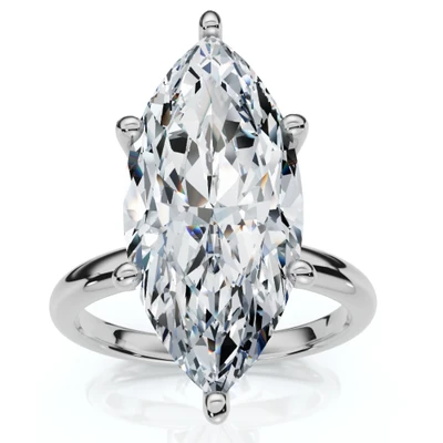 Certified 6Ct Marquise Solitaire Diamond Engagement Ring Lab Grown